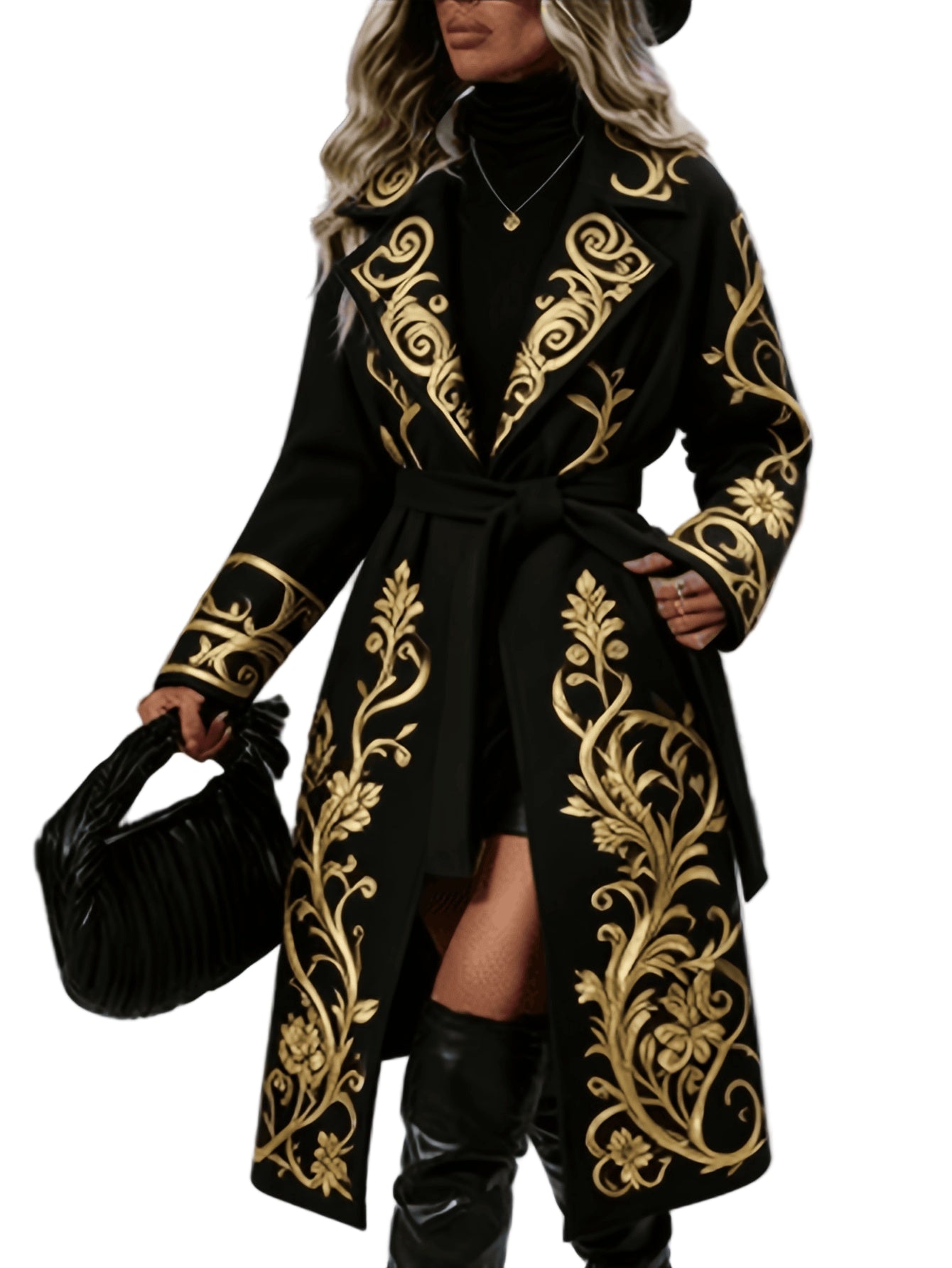 EleganceMax: Luxe Long Coat - Luxury Long Coat by Trendsi | Available at Handbags Specialist Headquarter