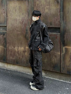 Men's Zip Up Long Sleeve Denim Jacket - Men's jackets by Trendsi | Available at Handbags Specialist Headquarter