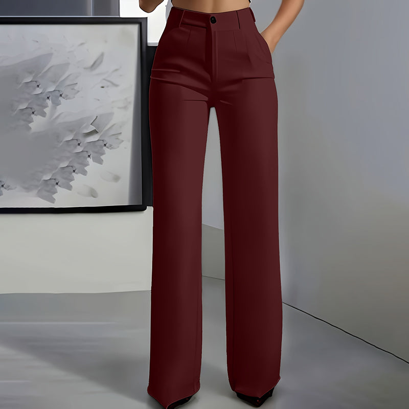 Chic High-Waist Wide Leg Pants - Daily Wear Essential