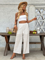 Lace Wide Leg Pants - Women Pants by Trendsi | Available at Handbags Specialist Headquarter