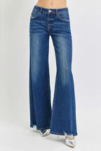 RISEN Full Size Mid Rise Wide Jeans Plus Size - Women / Jeans & Denim by Trendsi | Available at Handbags Specialist Headquarter