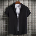 Men's Plus Size Button Up Short Sleeve Shirt - Men's Shirts by Trendsi | Available at Handbags Specialist Headquarter
