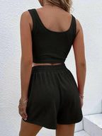 Full Size Wide Strap Tank and Shorts Set Plus Size - Women Plus Size by Trendsi | Available at Handbags Specialist Headquarter