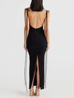 Backless Slit Sleeveless Bodycon Maxi Dress - Maxi Dress by Trendsi | Available at Handbags Specialist Headquarter