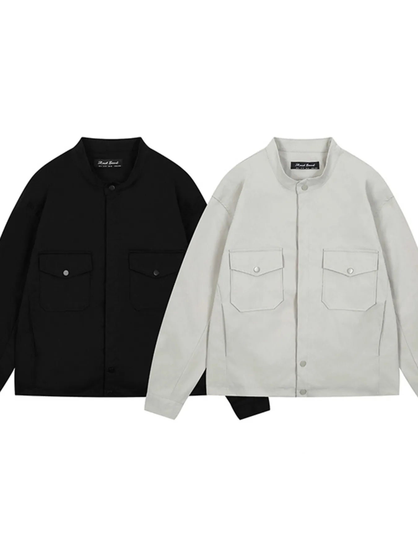 Men's Long Sleeve Jacket with Chest Pockets - Men's jackets by Trendsi | Available at Handbags Specialist Headquarter