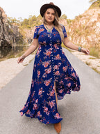 Plus Size V-Neck Maxi Dress - Dresses by Trendsi | Available at Handbags Specialist Headquarter