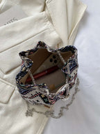 Printed Chain Bucket Bag - Crossbody Bag by Trendsi | Available at Handbags Specialist Headquarter