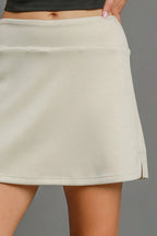 Umgee Full Size Mid-Rise Skort with Pockets Plus Size -  by Trendsi | Available at Handbags Specialist Headquarter