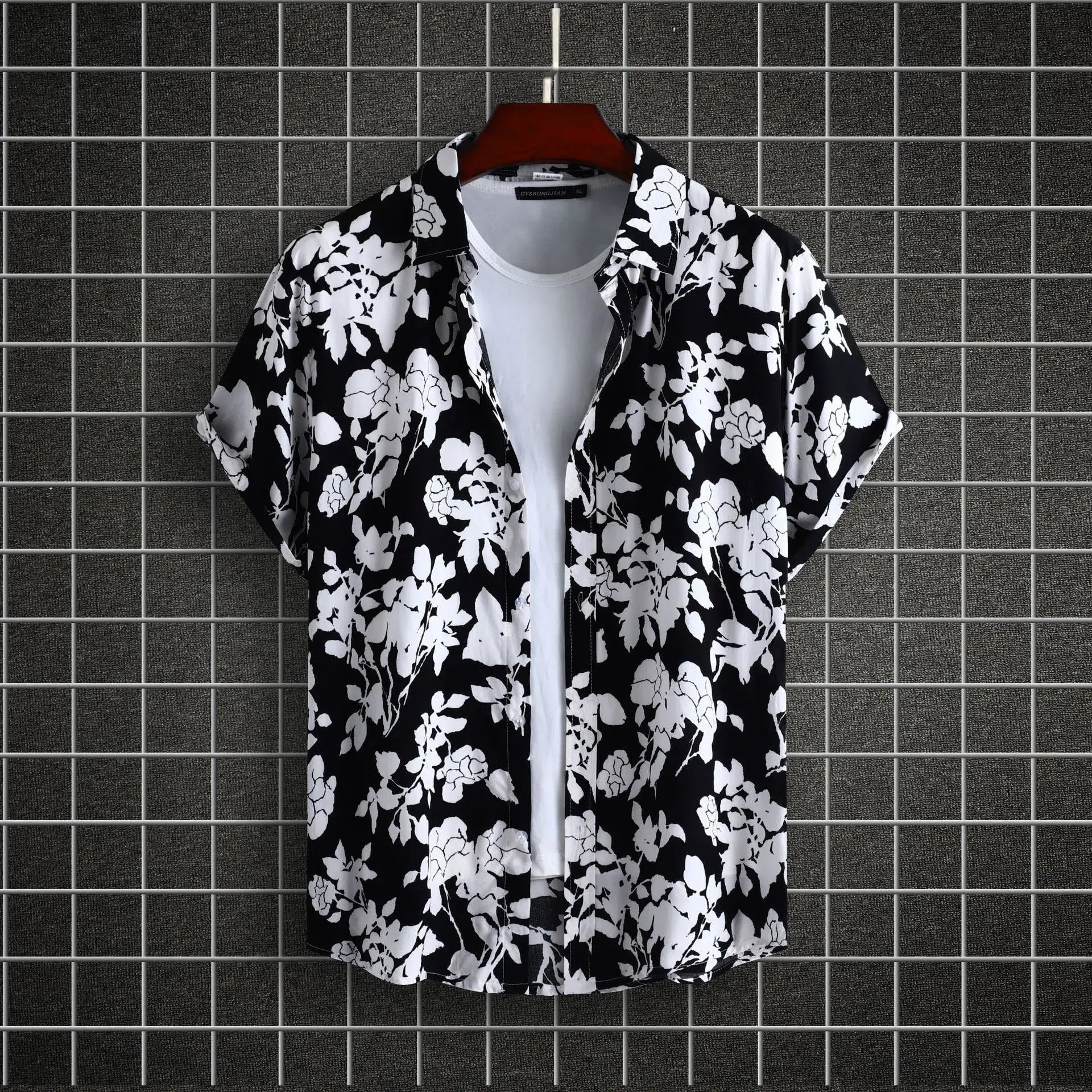 Men's Plus Size Printed Short Sleeve Casual Shirt - Men's Shirts by Trendsi | Available at Handbags Specialist Headquarter