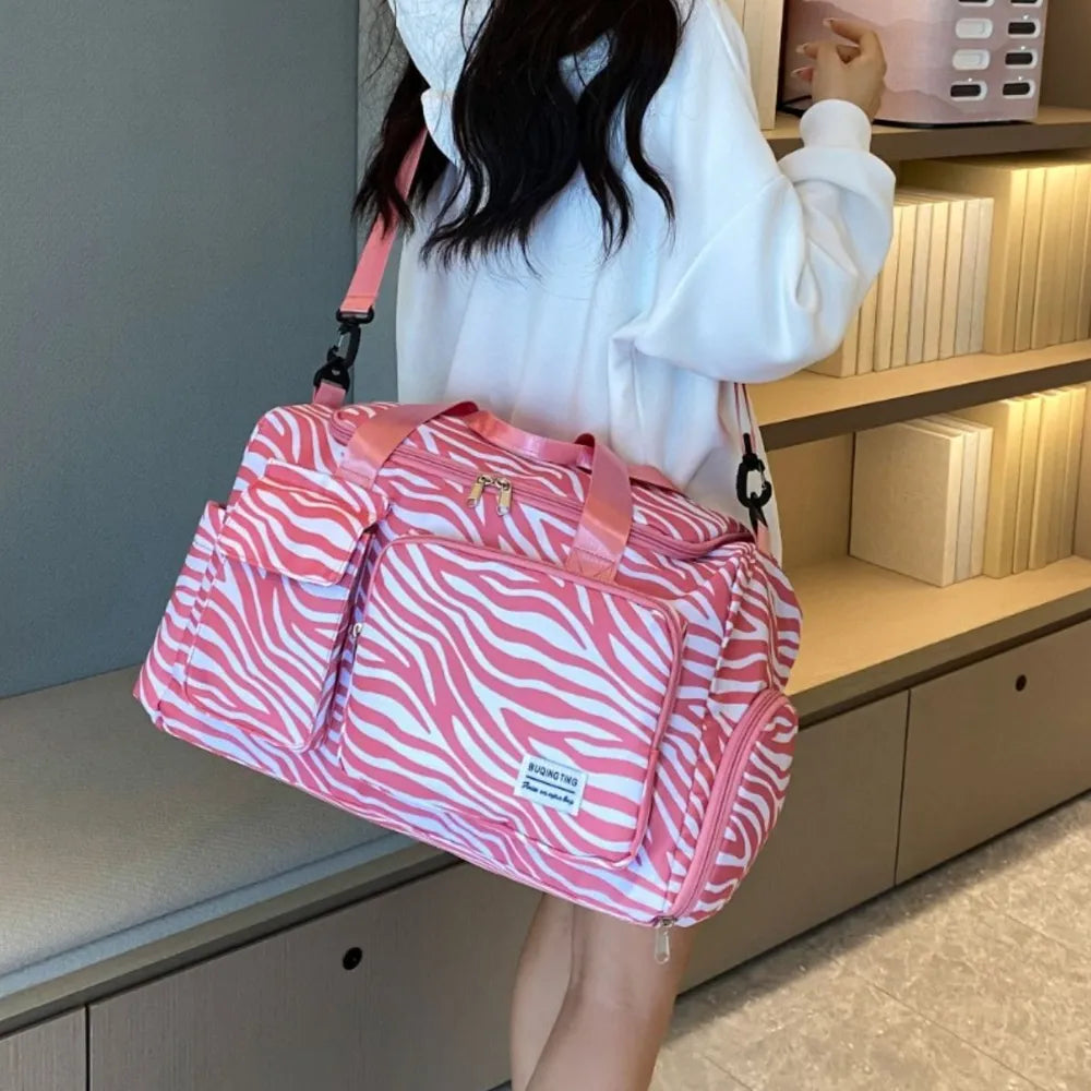 Oxford Cloth Animal Print Travel Bag - travel-bag by Trendsi | Available at Handbags Specialist Headquarter