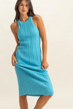 HYFVE Round Neck Bodycon Ribbed Knit Dress - Maxi Dress by Trendsi | Available at Handbags Specialist Headquarter