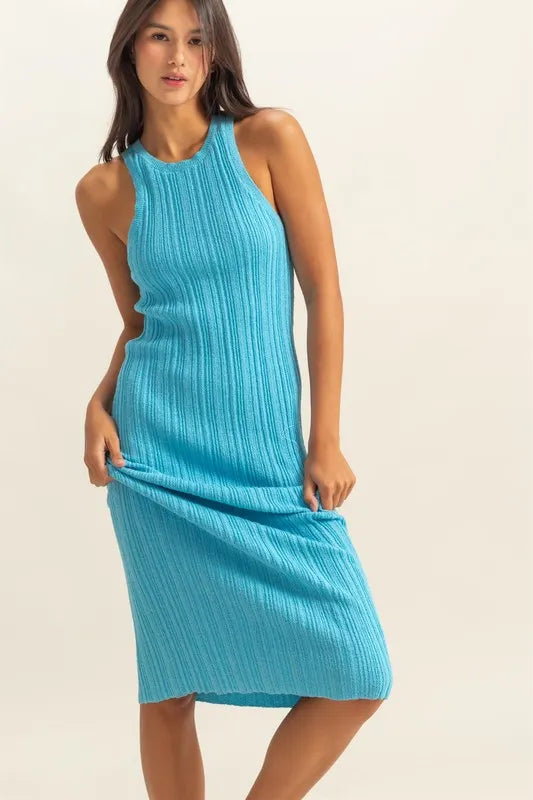 HYFVE Round Neck Bodycon Ribbed Knit Dress - Maxi Dress by Trendsi | Available at Handbags Specialist Headquarter