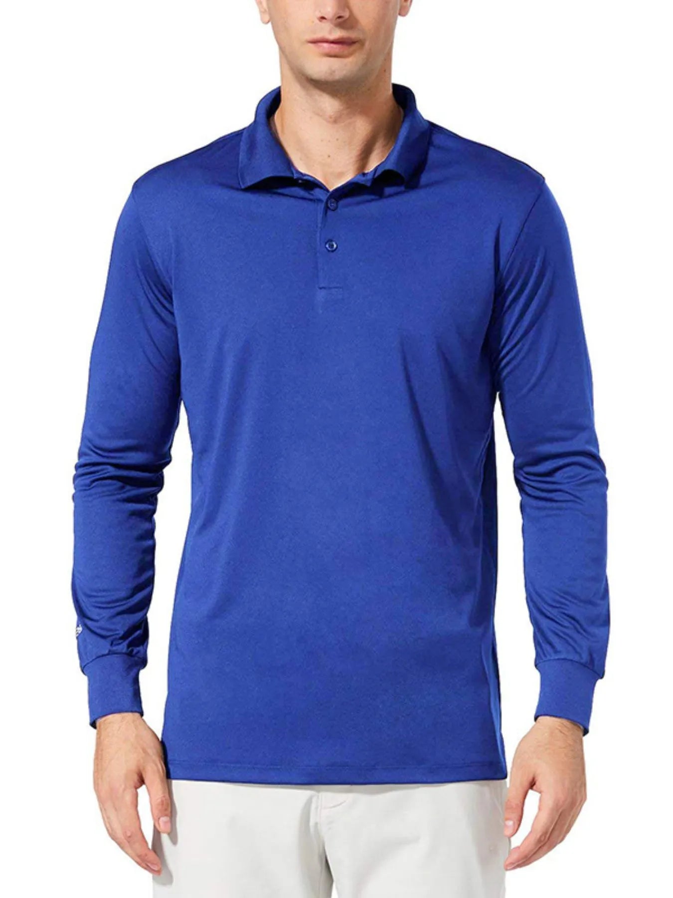 Long Sleeve Collared Neck Polo Shirt - Men's Polo shirt by Trendsi | Available at Handbags Specialist Headquarter