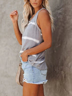 Full Size Striped Round Neck Tank Top Plus Size - Tops by Trendsi | Available at Handbags Specialist Headquarter