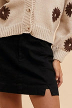 Annie Wear Comfort Stretch Cotton Slit Detailed Mini Skirt - Skirts by Trendsi | Available at Handbags Specialist Headquarter