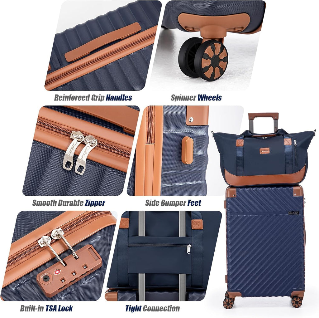 Cosbarn 5-Piece Hardshell Luggage Set - Dark Blue