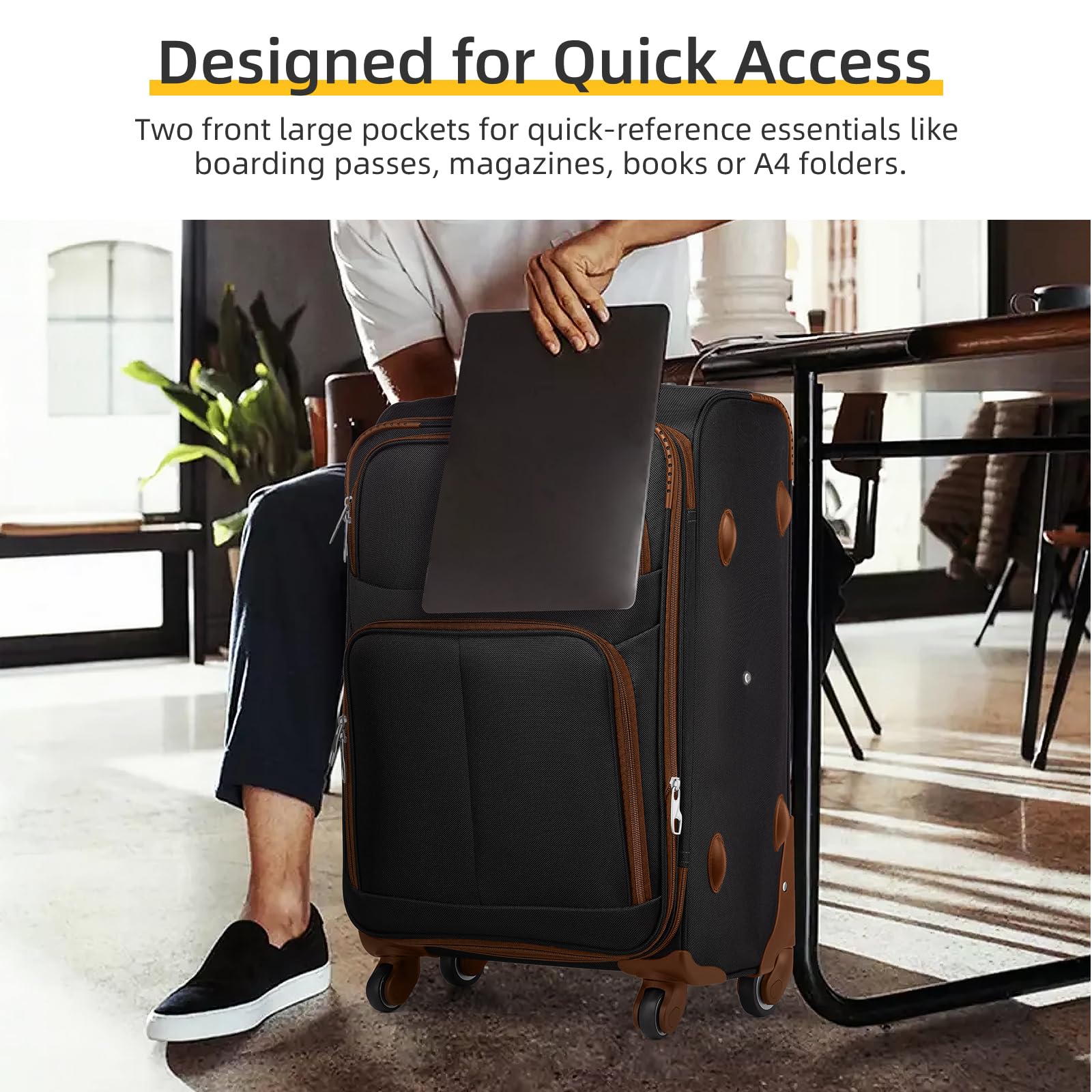 LARVENDER Expandable 5-Piece Spinner Luggage Set -  by Handbags Specialist Headquarter | Available at Handbags Specialist Headquarter