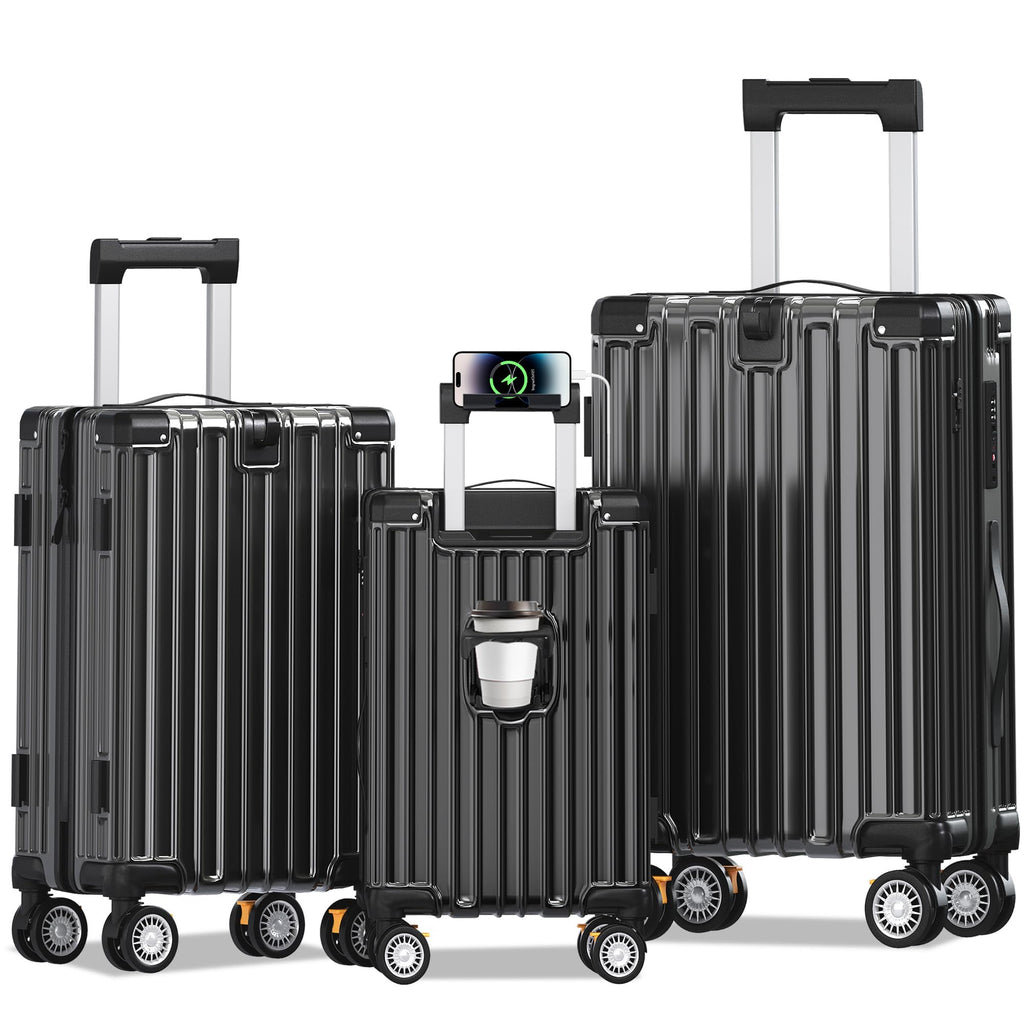 JetGlide 3pc Spinner: Expandable Hardshell Luggage - Travel Sets by Handbags Specialist Headquarter | Available at Handbags Specialist Headquarter