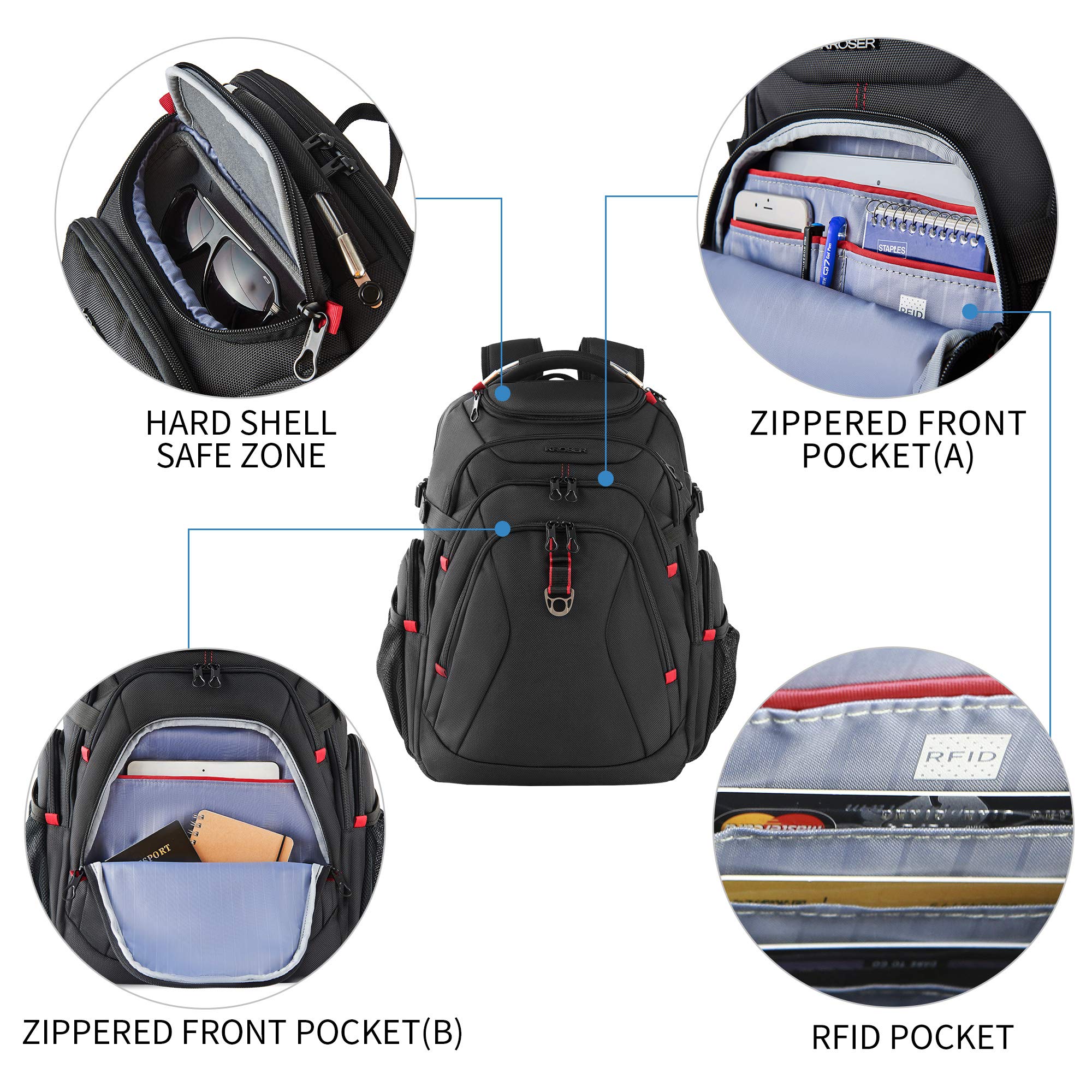 KROSER XL Shield Backpack - RFID & Water-Repellent - Backpack Bags by Handbags Specialist Headquarter | Available at Handbags Specialist Headquarter