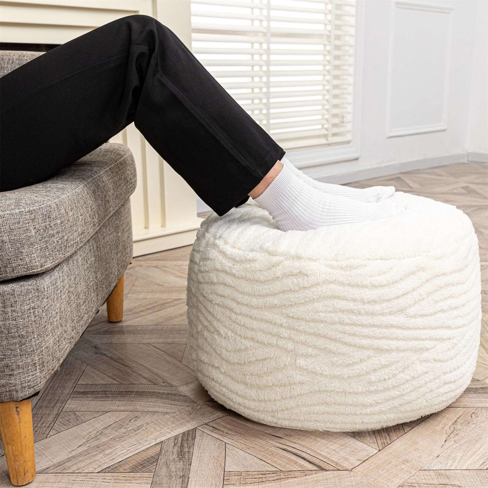 VersaPouf: Unstuffed Ottoman & Foot Rest Cover - Decor by Handbags Specialist Headquarter | Available at Handbags Specialist Headquarter