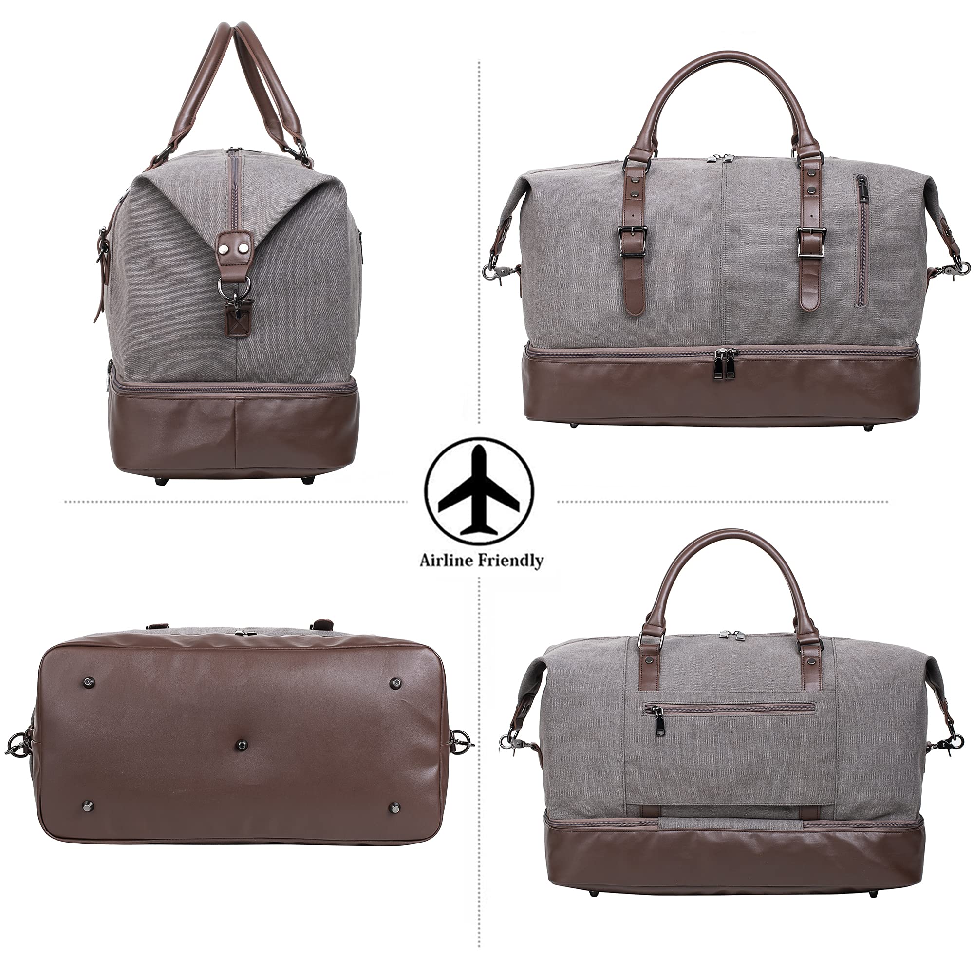 Weekender Overnight Travel Bag with Shoe Pouch