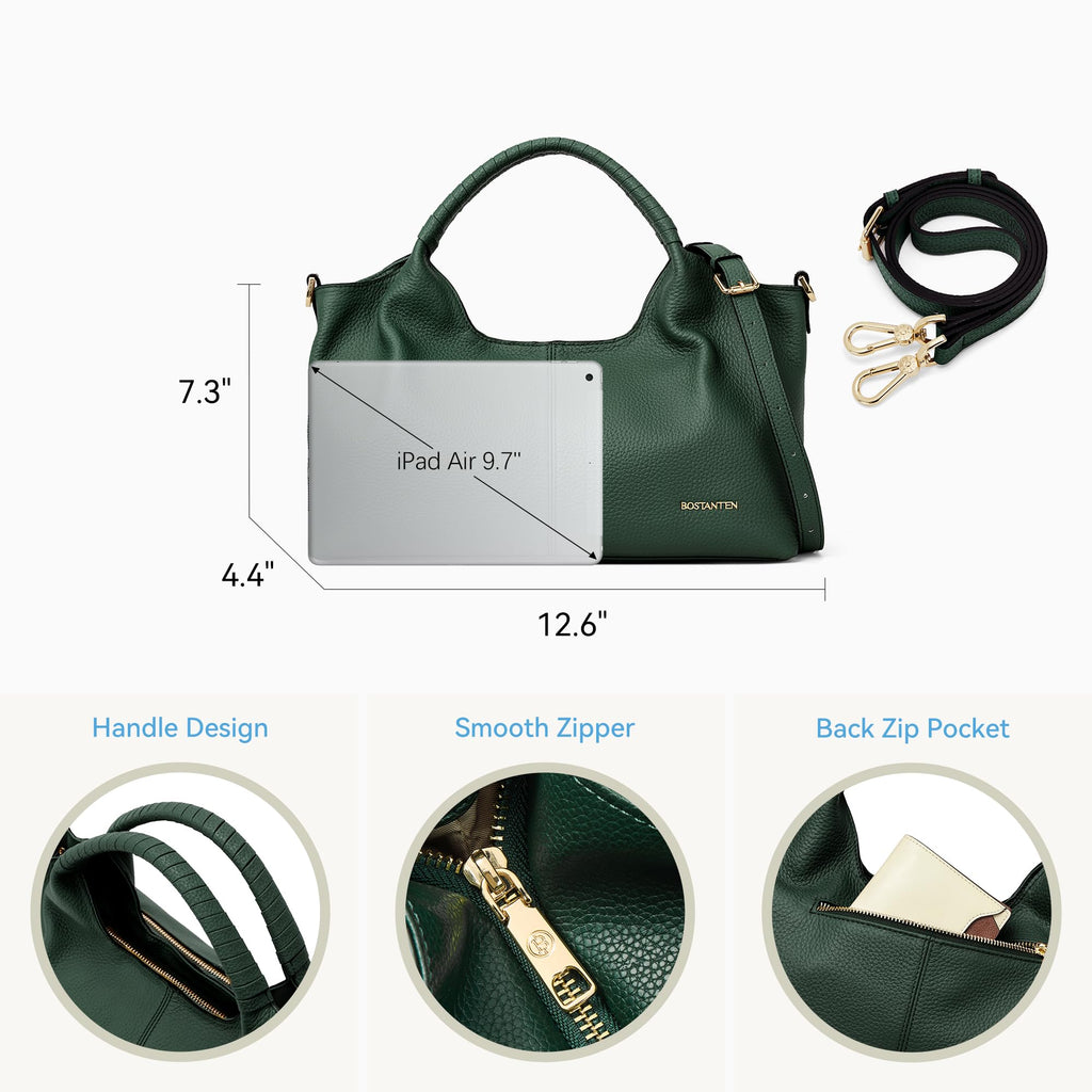 BOSTANTEN Leather Satchel Crossbody Handbag for Women