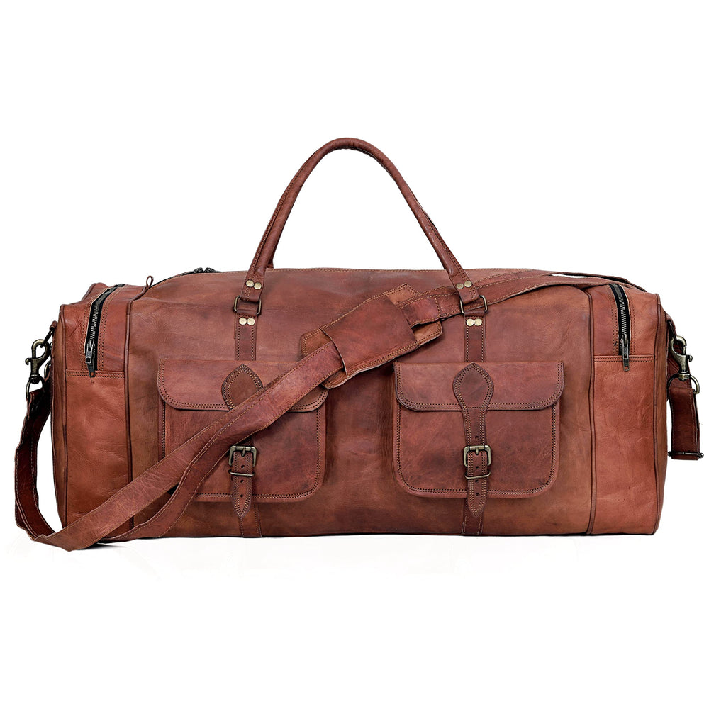Leather Duffle Bag for Men - 21 Brown
