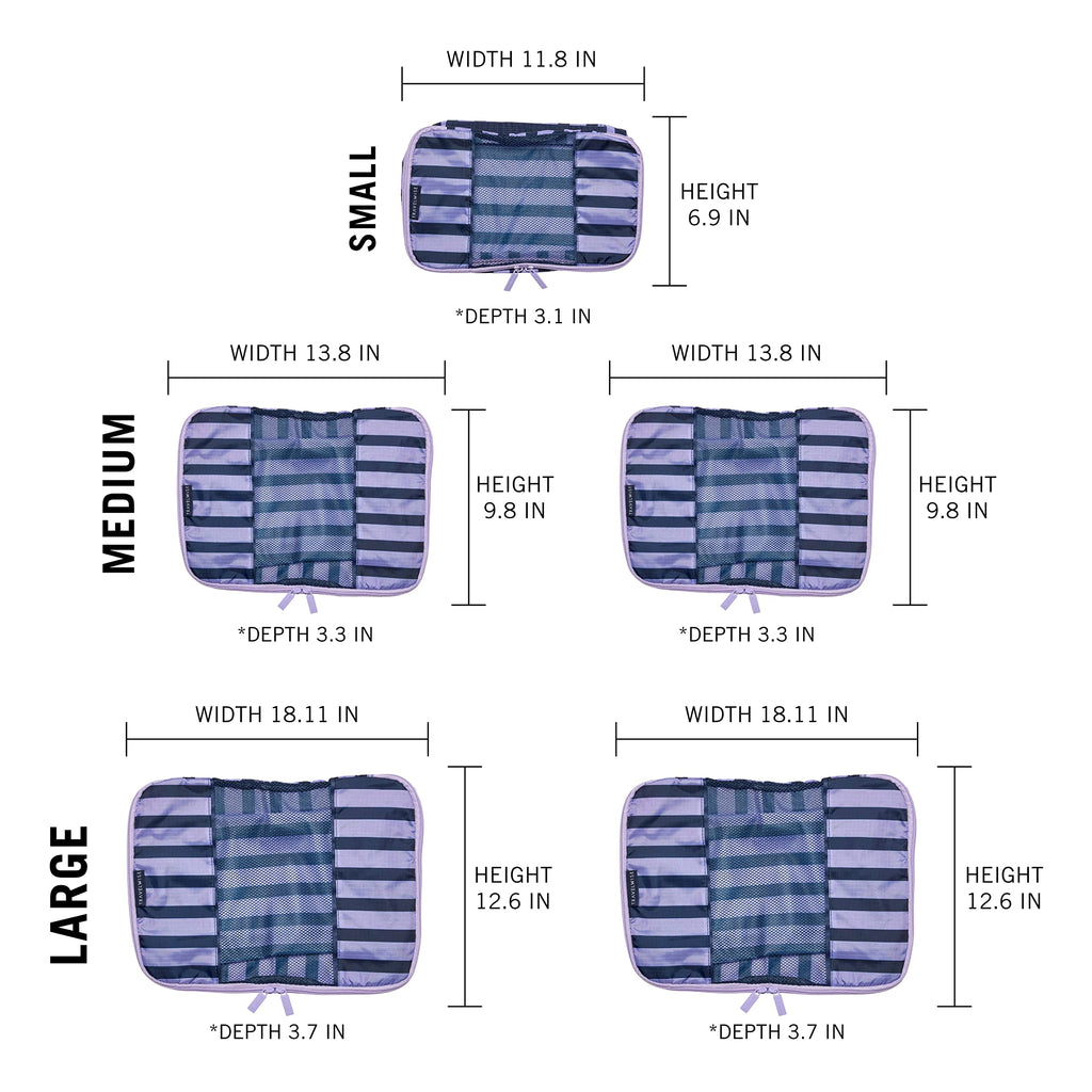 TravelWise Weekender Packing Cube Set - Silver 5-Piece - Luggage Travel Bags by Handbags Specialist Headquarter | Available at Handbags Specialist Headquarter