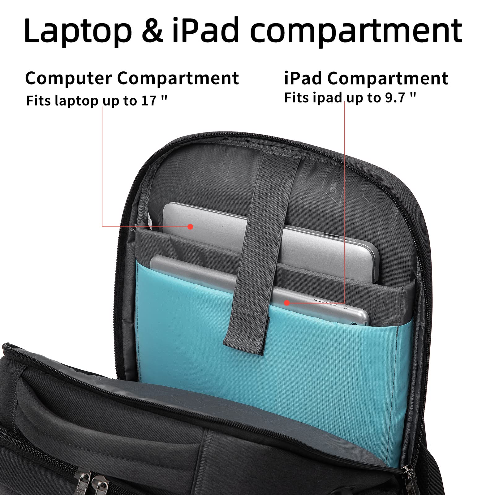 DUSLANG Travel Laptop Backpack with USB Port - Black - Backpack Bags by Handbags Specialist Headquarter | Available at Handbags Specialist Headquarter