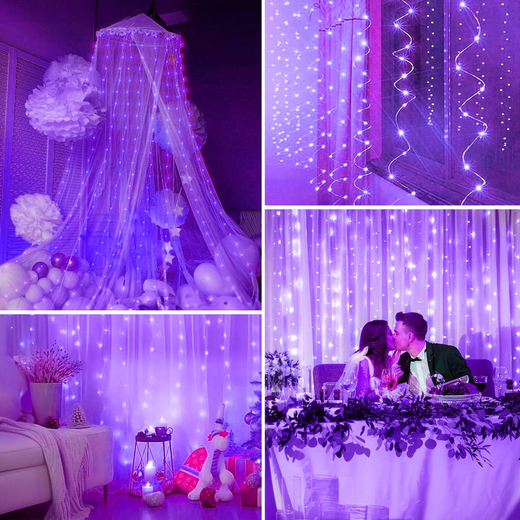 Minetom 300 LED Dimmable Fairy Curtain Lights - Decor by Handbags Specialist Headquarter | Available at Handbags Specialist Headquarter