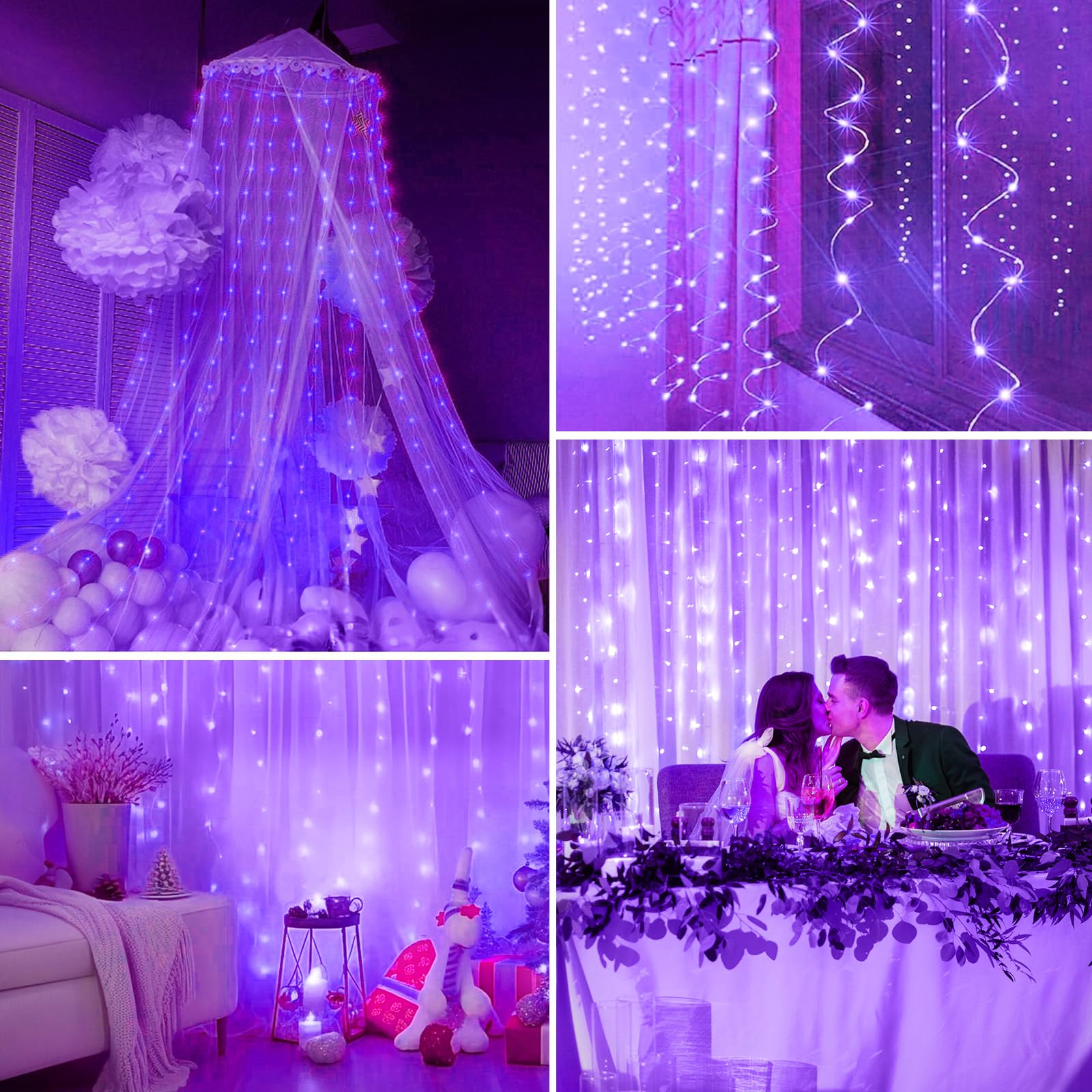 Minetom 300 LED Dimmable Fairy Curtain Lights - Decor by Handbags Specialist Headquarter | Available at Handbags Specialist Headquarter