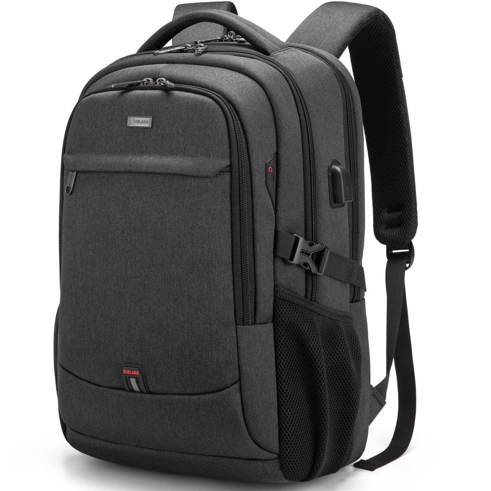 DUSLANG Travel Laptop Backpack with USB Port - Black - Backpack Bags by Handbags Specialist Headquarter | Available at Handbags Specialist Headquarter