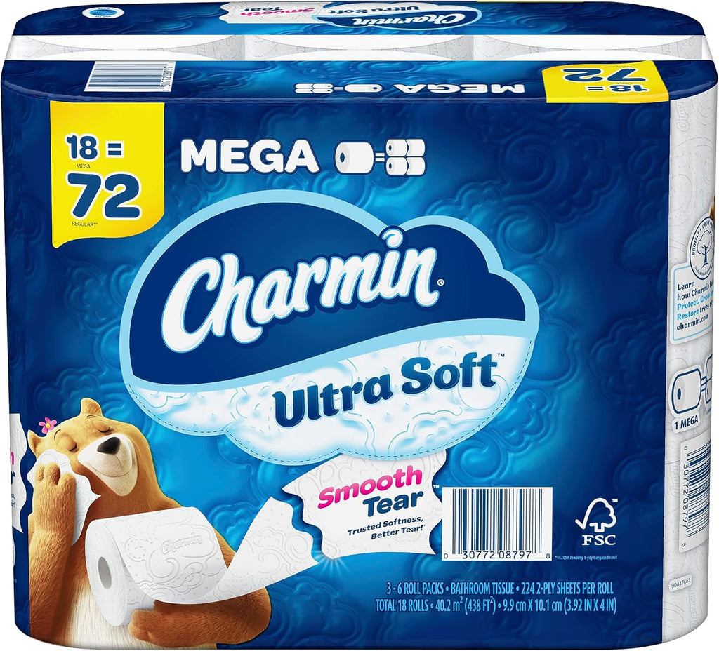 Charmin Cloud Soft: 6 Mega = 24 Regular Rolls - Toilet Paper by Handbags Specialist Headquarter | Available at Handbags Specialist Headquarter