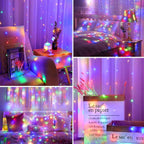 Minetom 300 LED Dimmable Fairy Curtain Lights - Decor by Handbags Specialist Headquarter | Available at Handbags Specialist Headquarter