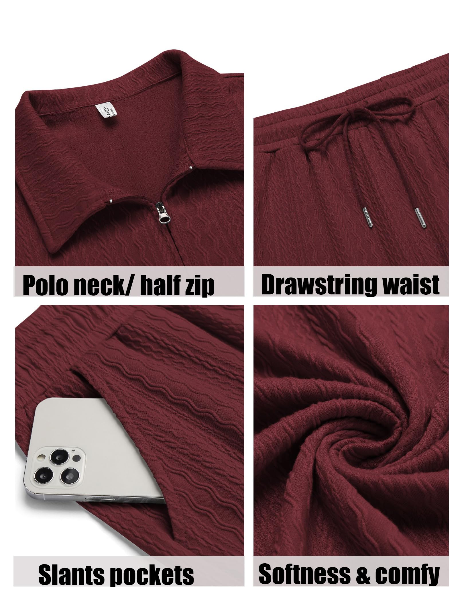 COOFANDY Men's 2 Piece Polo Shirt & Shorts Set