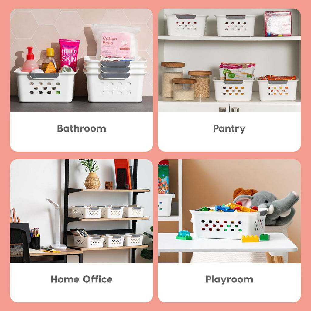 IRIS ShelfSaver 12-Pack Storage Baskets, White - PhoenixBucketTitleBTF by Handbags Specialist Headquarter | Available at Handbags Specialist Headquarter