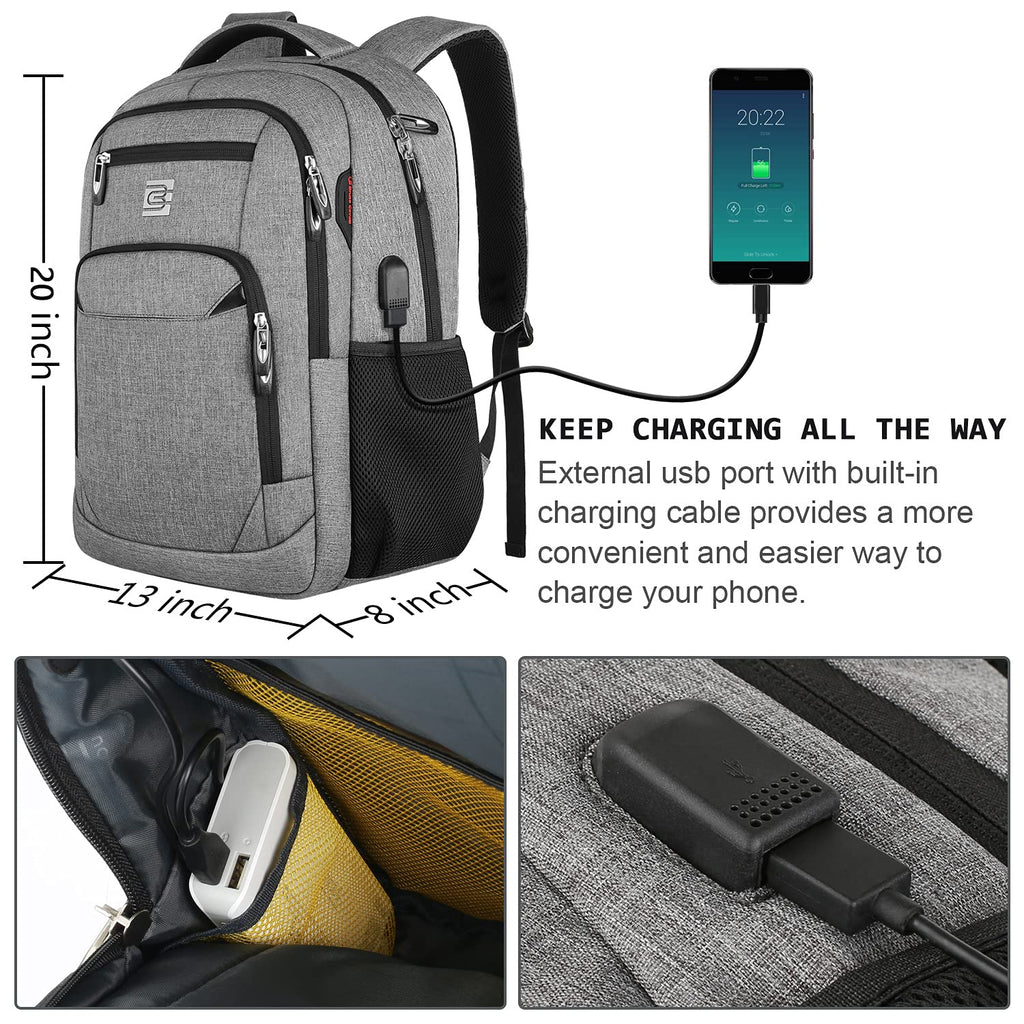 SecureSlim Laptop Backpack with USB & Water Resistance - Backpack Bags by Handbags Specialist Headquarter | Available at Handbags Specialist Headquarter