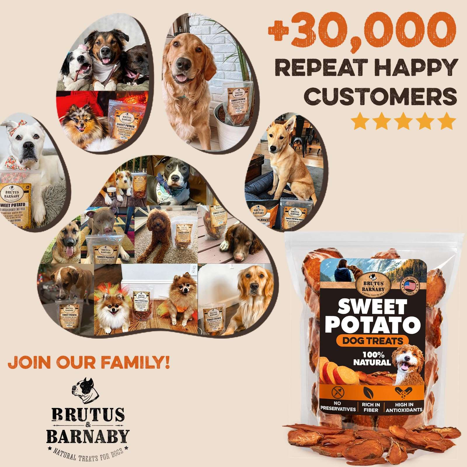 Brutus & Barnaby Sweet Potato Pup Delights - Pet Supplies by Handbags Specialist Headquarter | Available at Handbags Specialist Headquarter