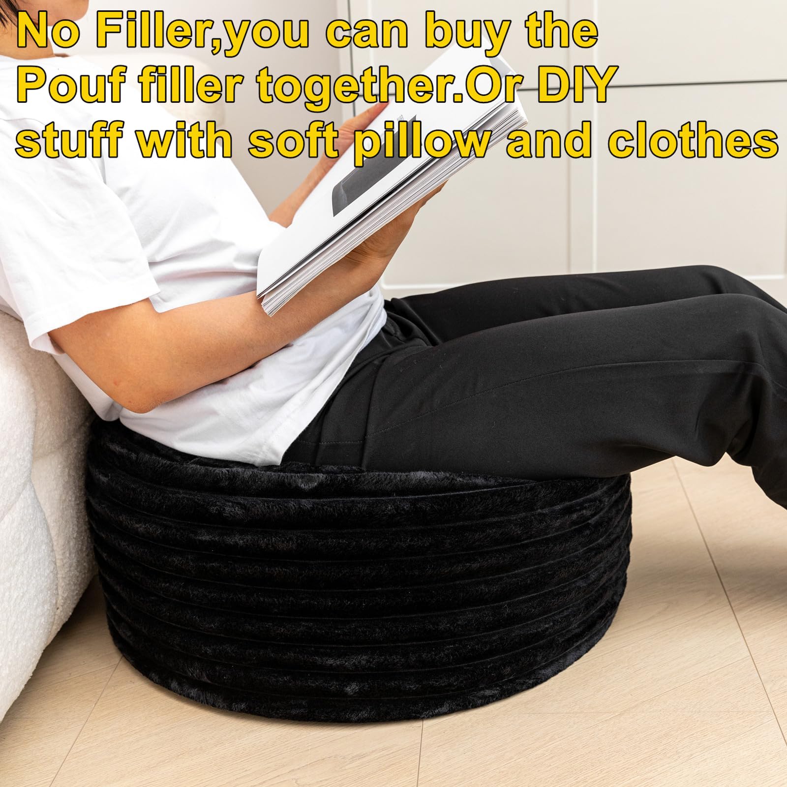 VersaPouf: Unstuffed Ottoman & Foot Rest Cover - Decor by Handbags Specialist Headquarter | Available at Handbags Specialist Headquarter