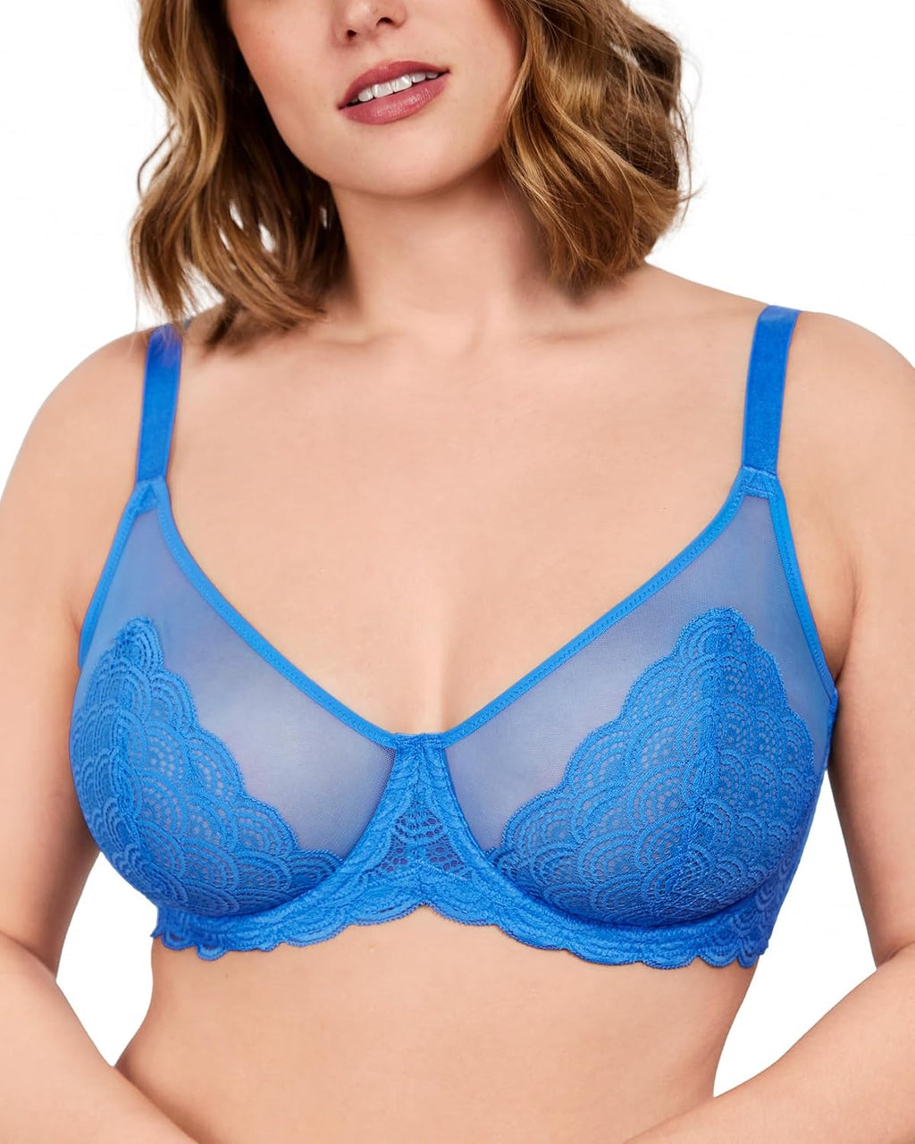 HSIA Minimizer Bras for Women Large Bust Full Coverage Lace Plus Size Bra - Mermaid Scales