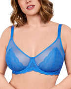 HSIA Minimizer Bras for Women Large Bust Full Coverage Lace Plus Size Bra - Mermaid Scales