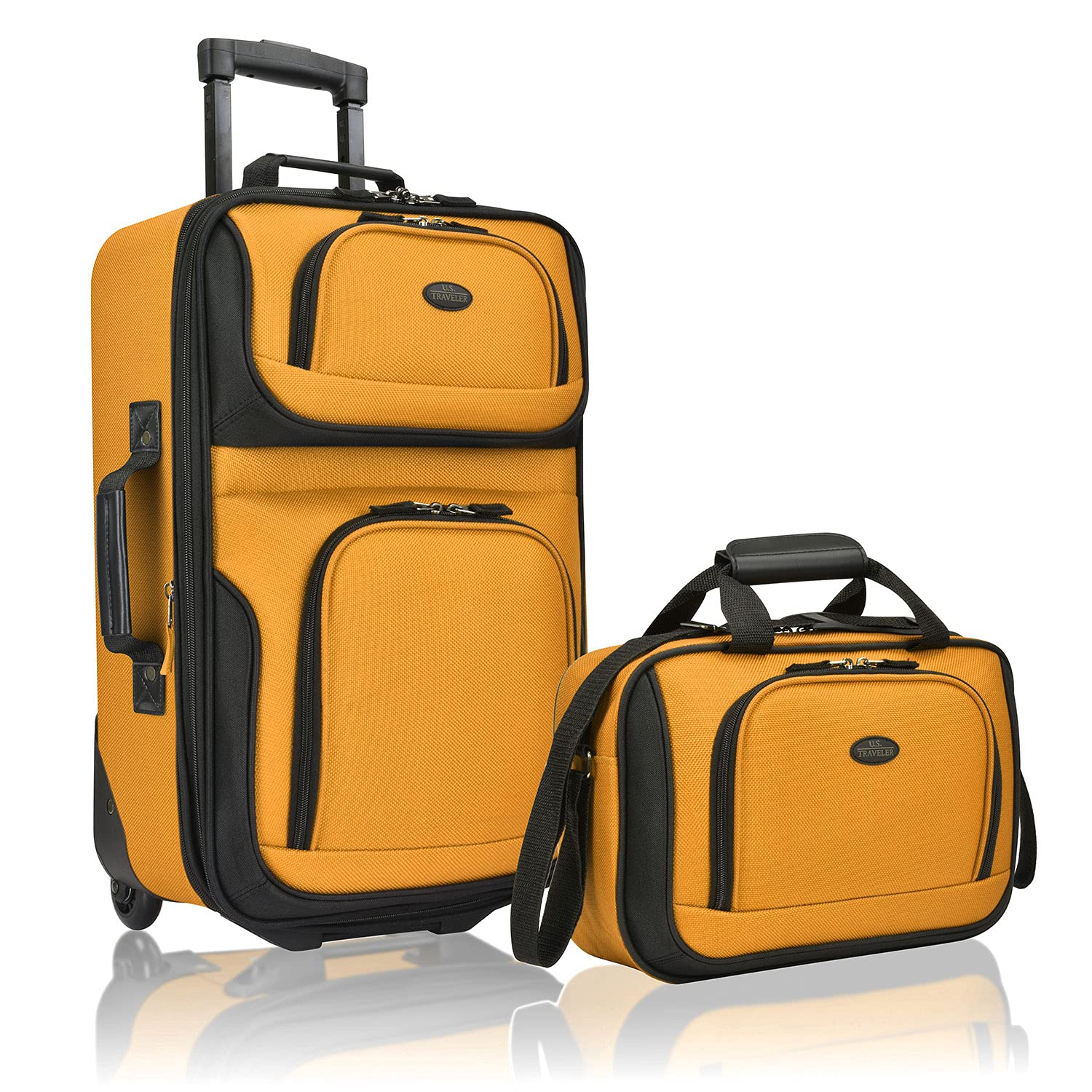 U.S. Traveler Rio Expandable Orange Carry-on -  by Handbags Specialist Headquarter | Available at Handbags Specialist Headquarter