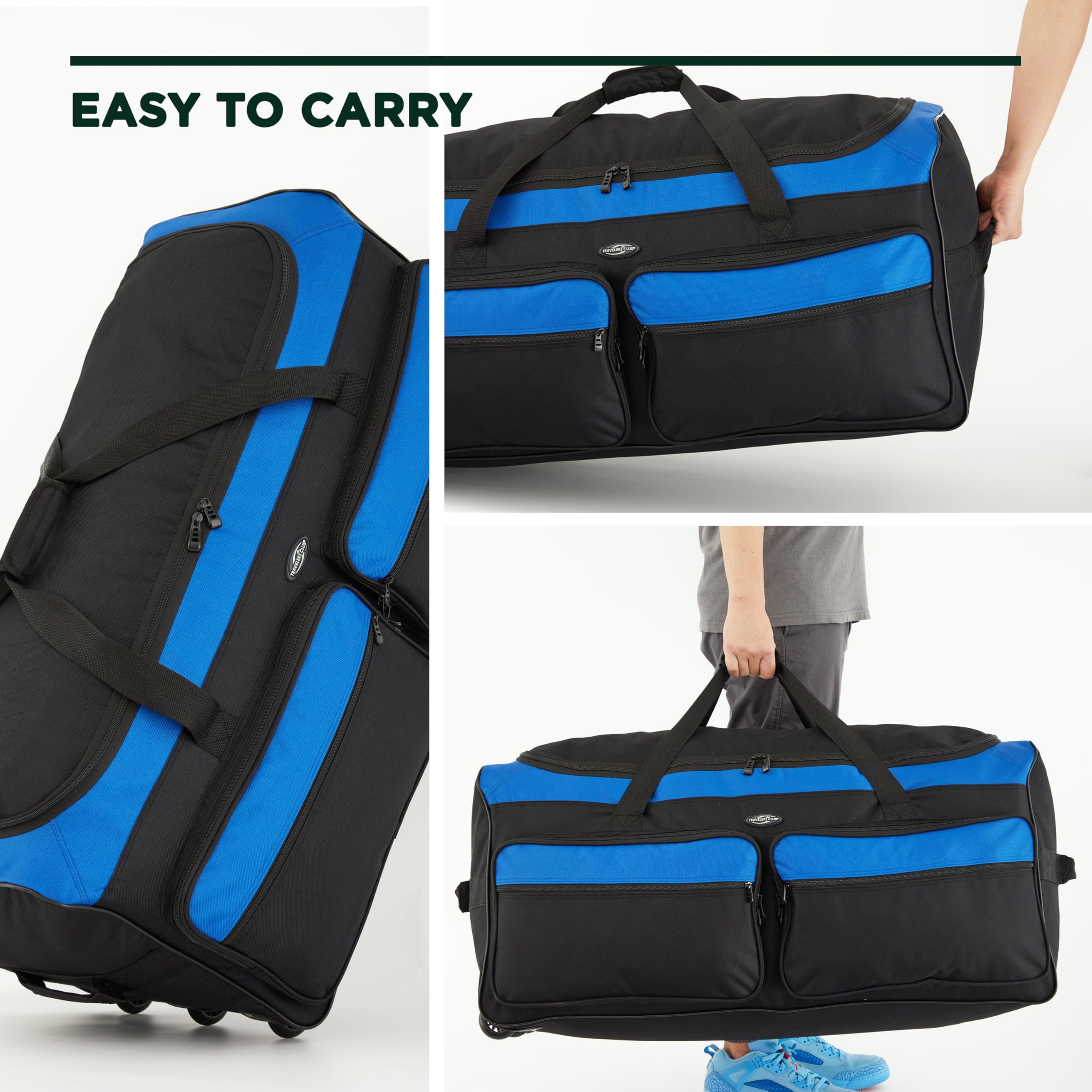 Travelers Club 36" Asgard 3-Wheel Rolling Duffel Bag -  by Handbags Specialist Headquarter | Available at Handbags Specialist Headquarter