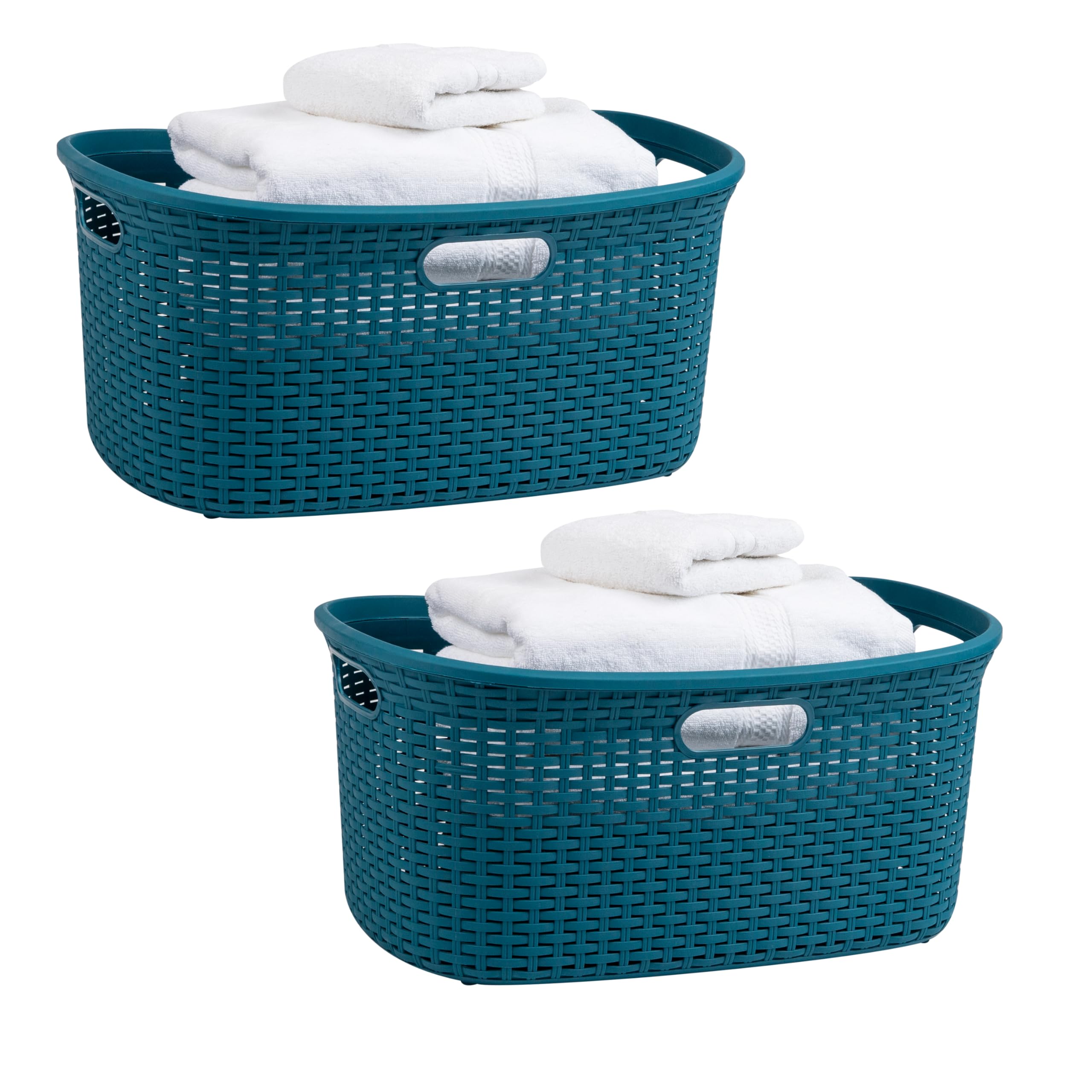 Ivory Wicker Mind Reader 40L Laundry Basket - Laundry Baskets by Handbags Specialist Headquarter | Available at Handbags Specialist Headquarter