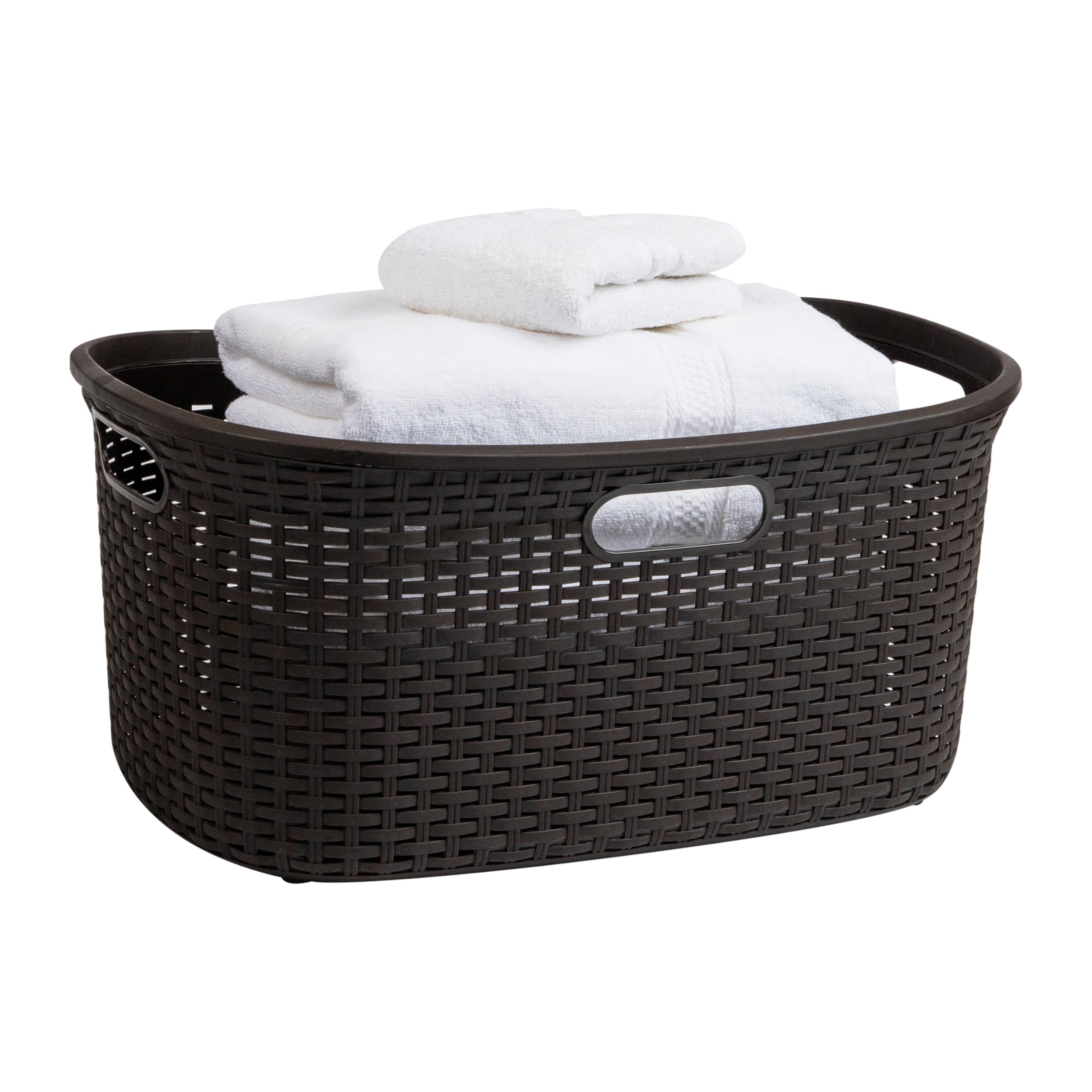 Ivory Wicker Mind Reader 40L Laundry Basket - Laundry Baskets by Handbags Specialist Headquarter | Available at Handbags Specialist Headquarter