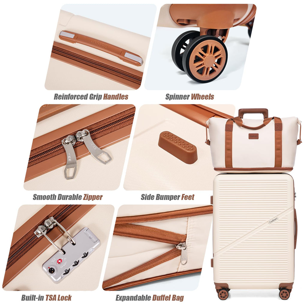Cosbarn 5-Piece ABS Spinner Luggage Set with TSA Lock