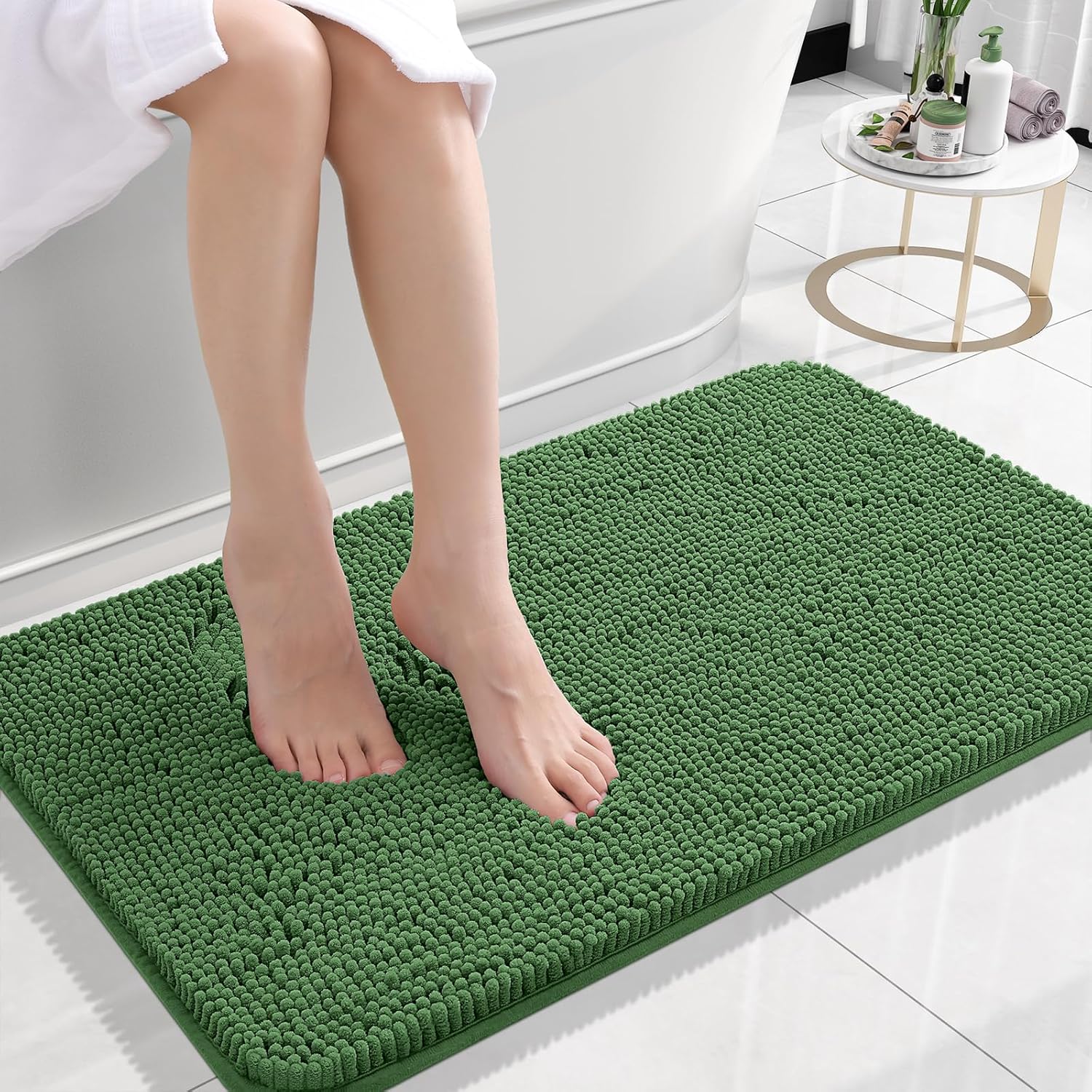 OLANLY Luxe Chenille Bath Mat - Quick Dry & Soft - Decor by Handbags Specialist Headquarter | Available at Handbags Specialist Headquarter