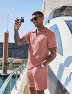 COOFANDY Men's 2 Piece Polo Shirt & Shorts Set