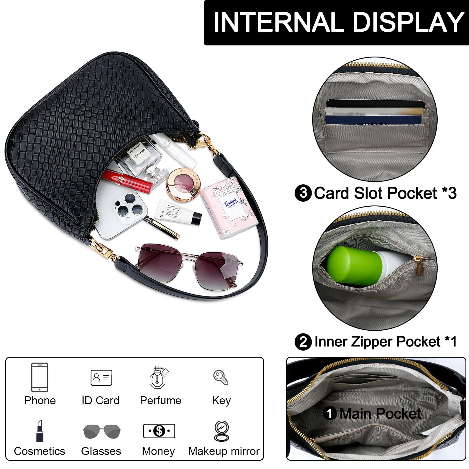 Retro Chic Hobo Bag - Cute Underarm Purse - Shoulder Bags by Handbags Specialist Headquarter | Available at Handbags Specialist Headquarter