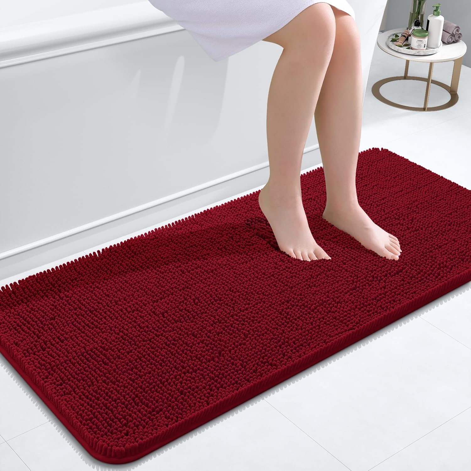 OLANLY Luxe Chenille Bath Mat - Quick Dry & Soft - Decor by Handbags Specialist Headquarter | Available at Handbags Specialist Headquarter